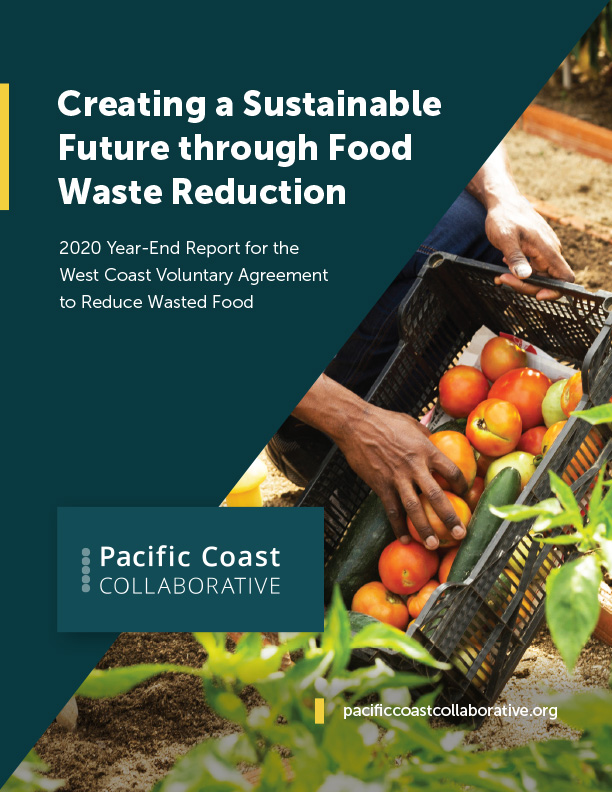 Cover image of 2020 annual report, titled Creating a Sustainable Future through Food Waste Reduction