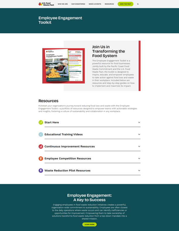 Screenshot of Employee Engagement Toolkit website