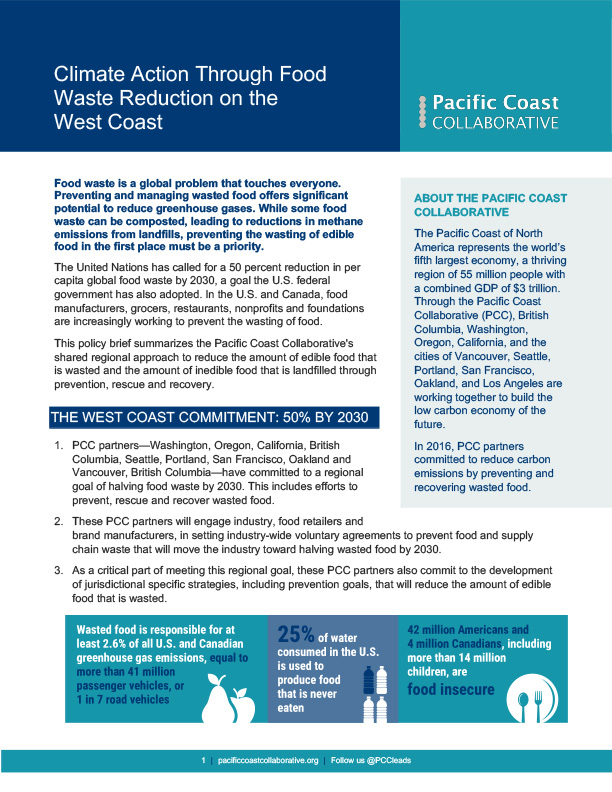 Cover of 2020.<br />
PCC West Coast Food Waste Reduction Commitment
