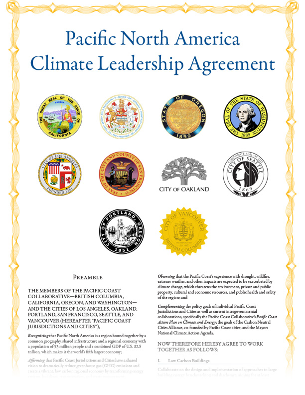 Pacific North America Climate Leadership Agreement cover